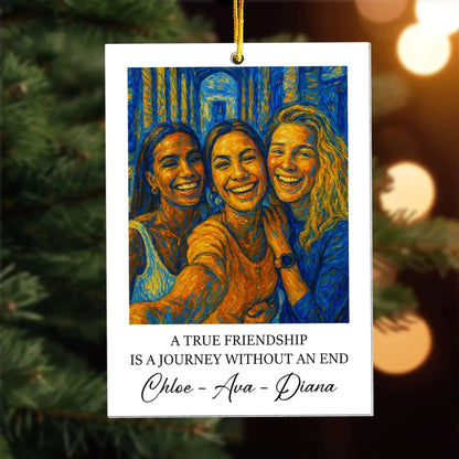 A True Friendship Is a Journey Without an End Van Gogh Art – Personalized Acrylic Photo Ornament – Meaningful Gift for Best Friends  Ezcustomize