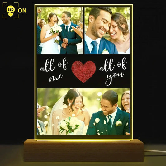 All of Me Loves All of You Custom LED Light – Personalized Acrylic Photo Lamp for Couples, Wedding or Anniversary Gift for Husband or Wife  Ezcustomize