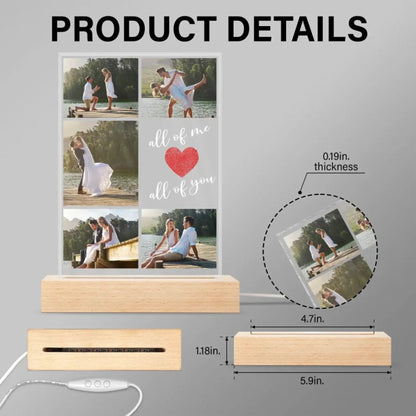 All of Me Loves All of You Custom LED Light – Personalized Acrylic Photo Lamp for Couples, Wedding or Anniversary Gift for Husband or Wife  Ezcustomize