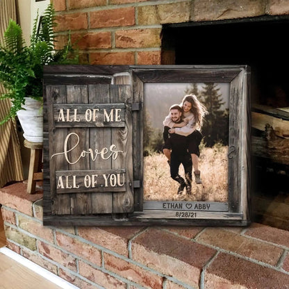 All of Me Loves All of You – Personalized Photo Poster/Canvas with Names and Date – Romantic Wedding or Anniversary Gift for Couples  Ezcustomize