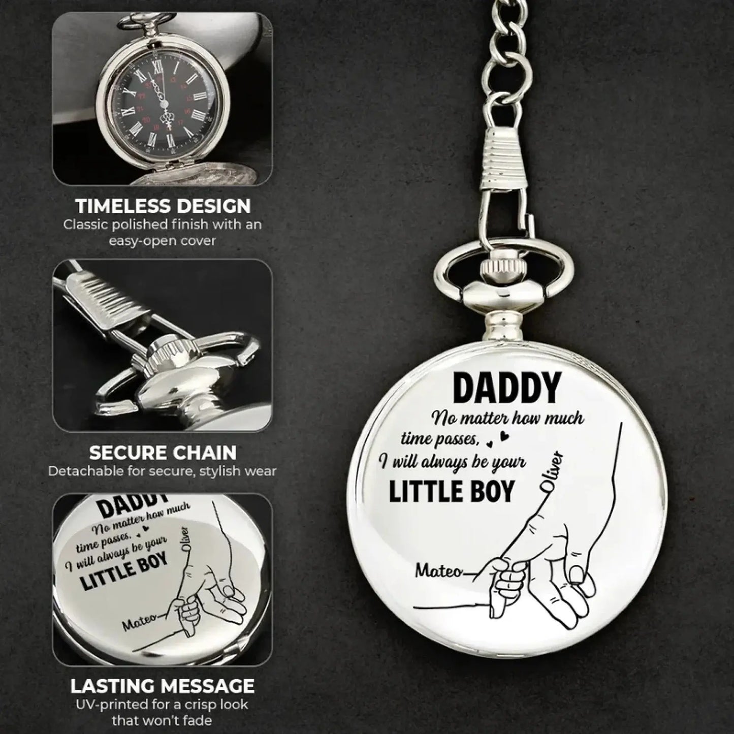 Always Be Your Little Girl – Personalized Pocket Watch – Heartfelt Gift for Dad  Ezcustomize