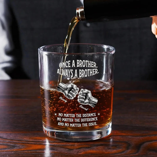 Always My Brother – Personalized Custom Whiskey Glass Tumbler – Meaningful Birthday, Christmas & Brotherhood Keepsake Gift for Brother  Ezcustomize