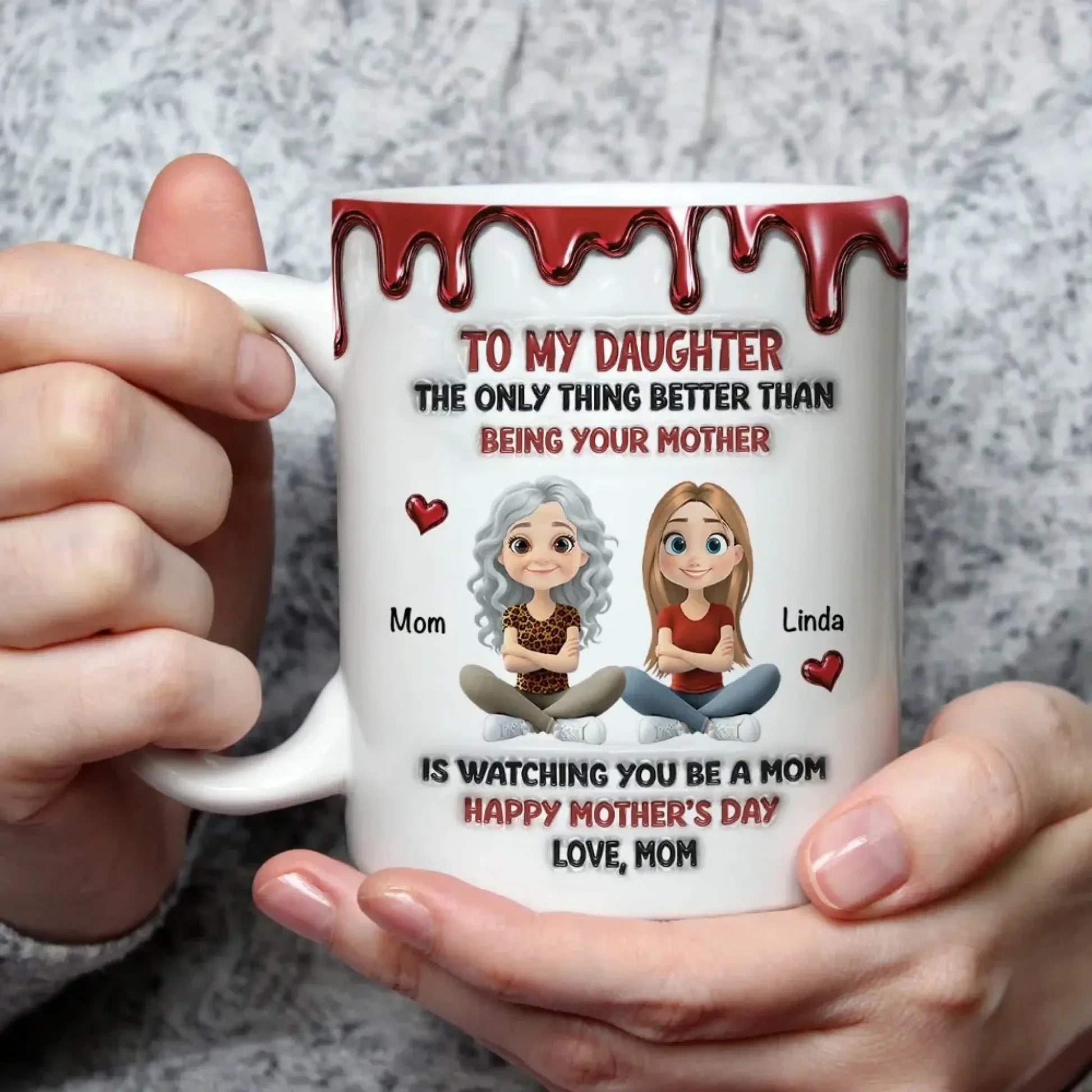 Always My Daughter – Personalized Custom 3D Inflated Effect Coffee Mug – Heartfelt Birthday & Encouragement Gift for Daughter  Ezcustomize