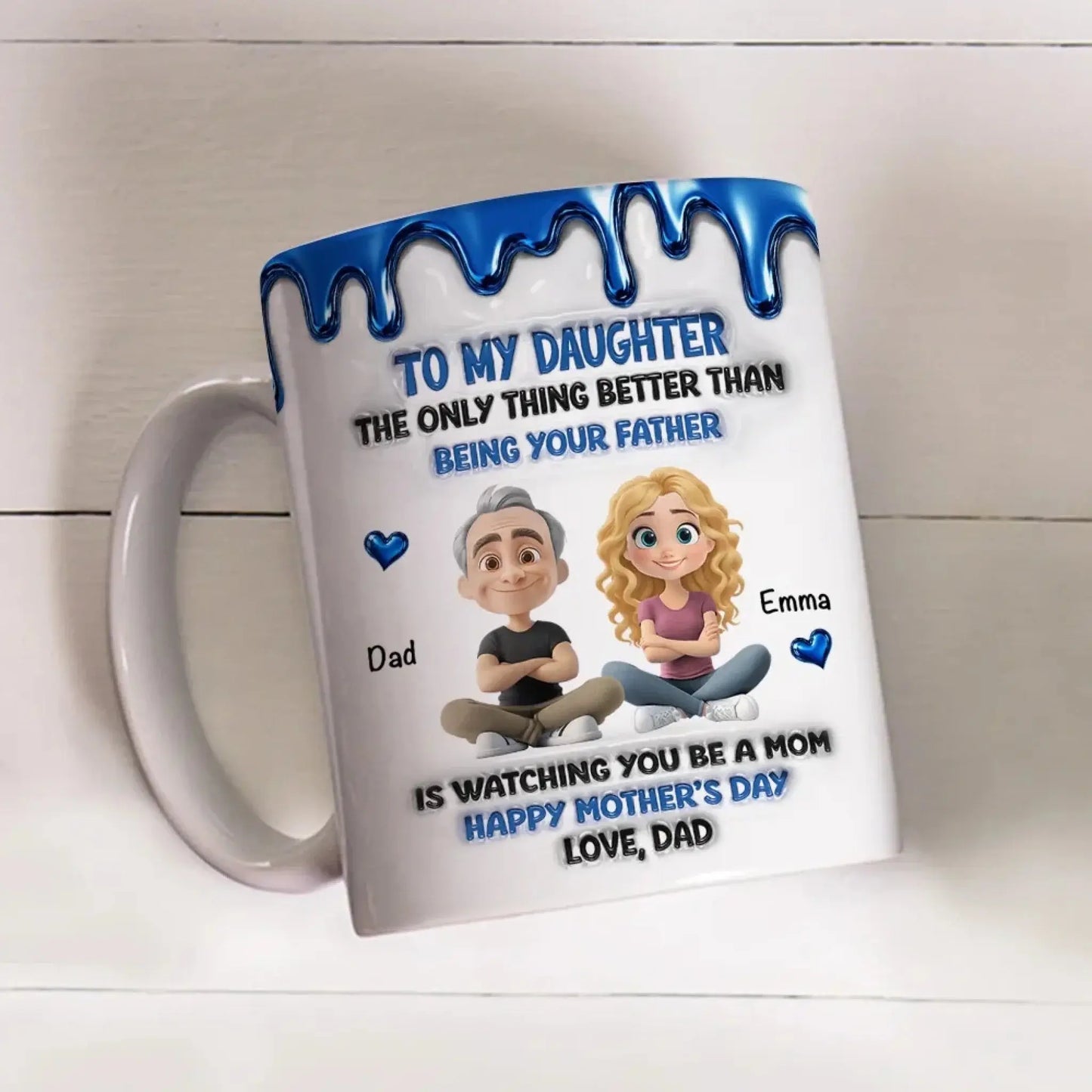 Always My Daughter – Personalized Custom 3D Inflated Effect Coffee Mug – Heartfelt Birthday & Encouragement Gift for Daughter  Ezcustomize