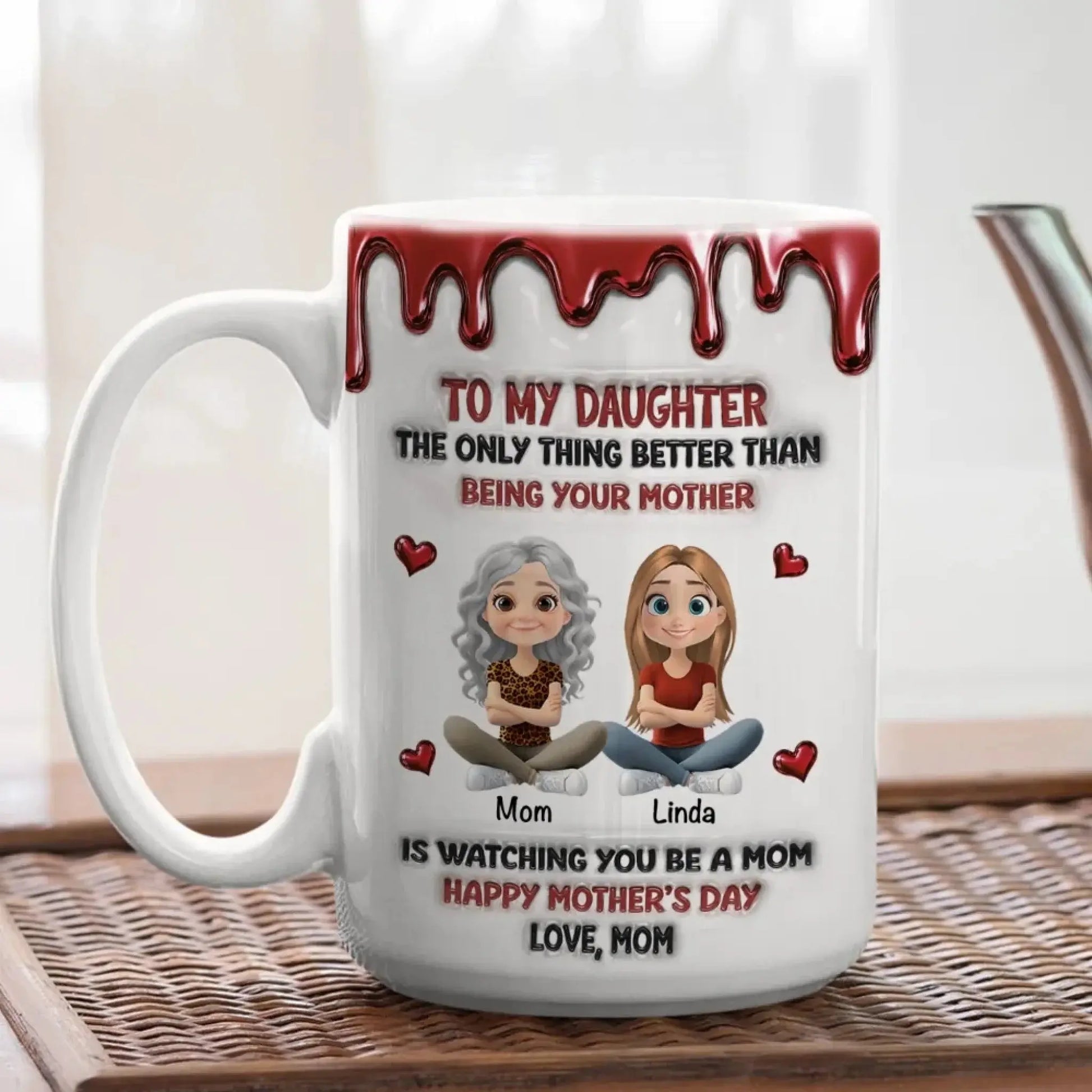 Always My Daughter – Personalized Custom 3D Inflated Effect Coffee Mug – Heartfelt Birthday & Encouragement Gift for Daughter  Ezcustomize