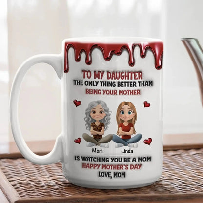 Always My Daughter – Personalized Custom 3D Inflated Effect Coffee Mug – Heartfelt Birthday & Encouragement Gift for Daughter  Ezcustomize