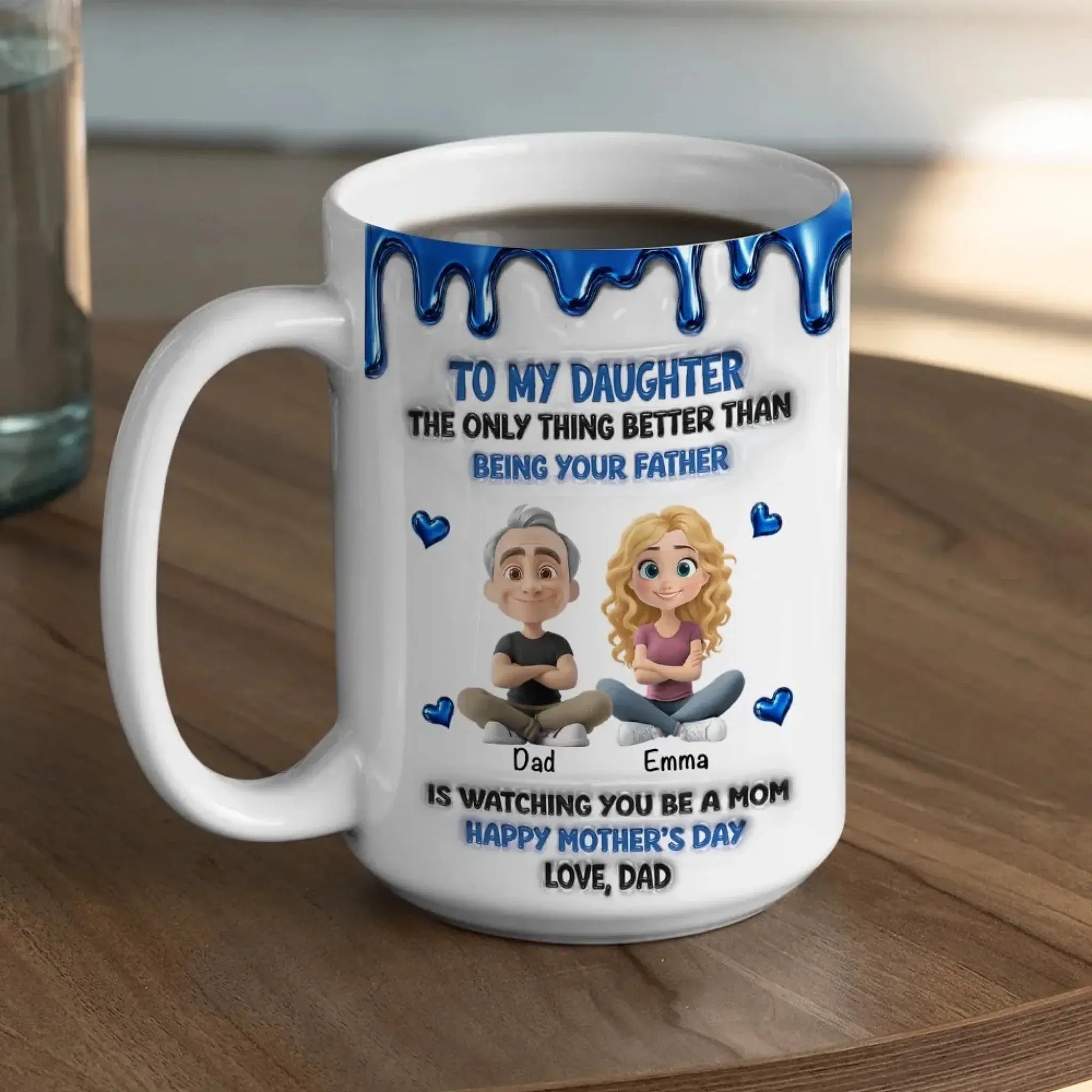 Always My Daughter – Personalized Custom 3D Inflated Effect Coffee Mug – Heartfelt Birthday & Encouragement Gift for Daughter  Ezcustomize