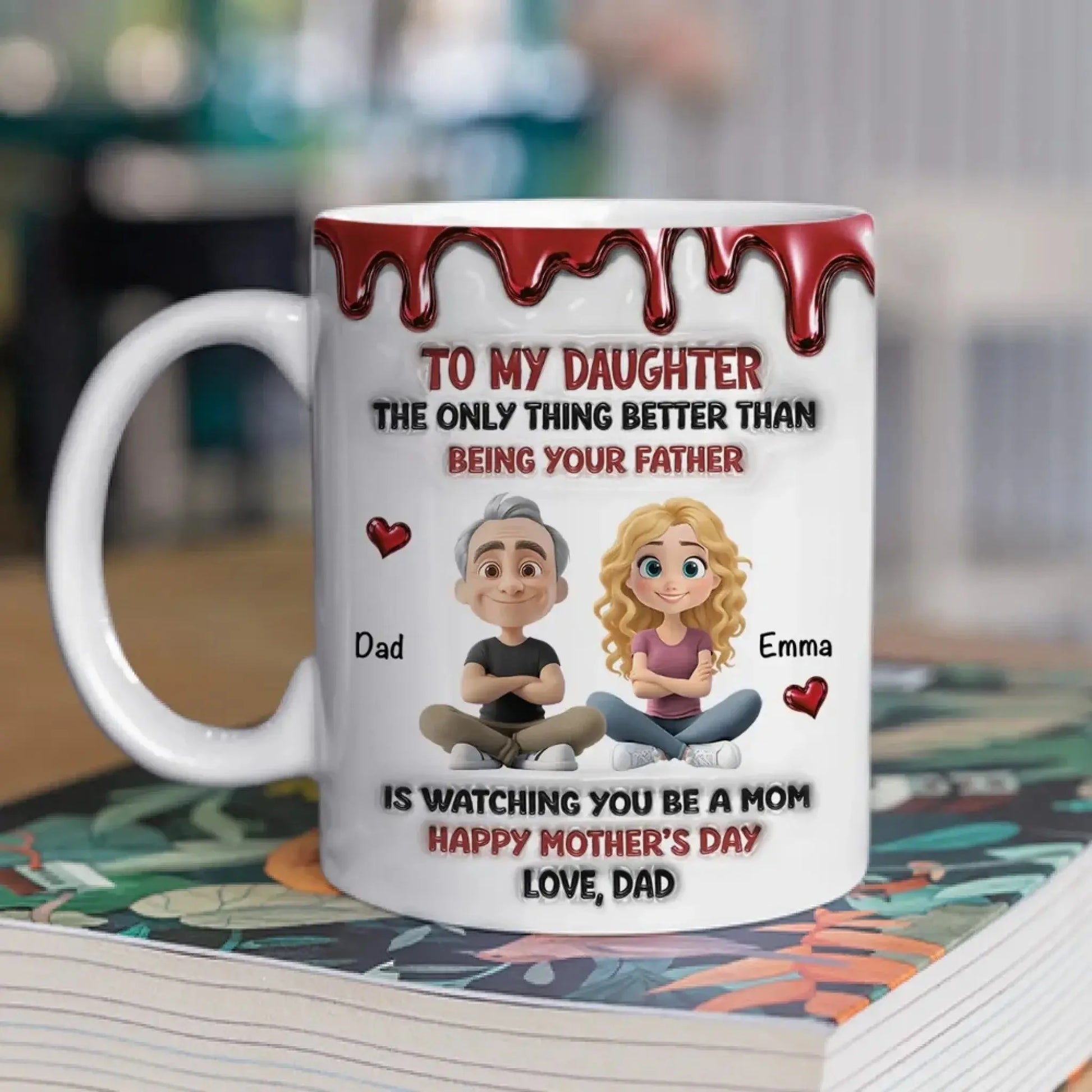 Always My Daughter – Personalized Custom 3D Inflated Effect Coffee Mug – Heartfelt Birthday & Encouragement Gift for Daughter  Ezcustomize