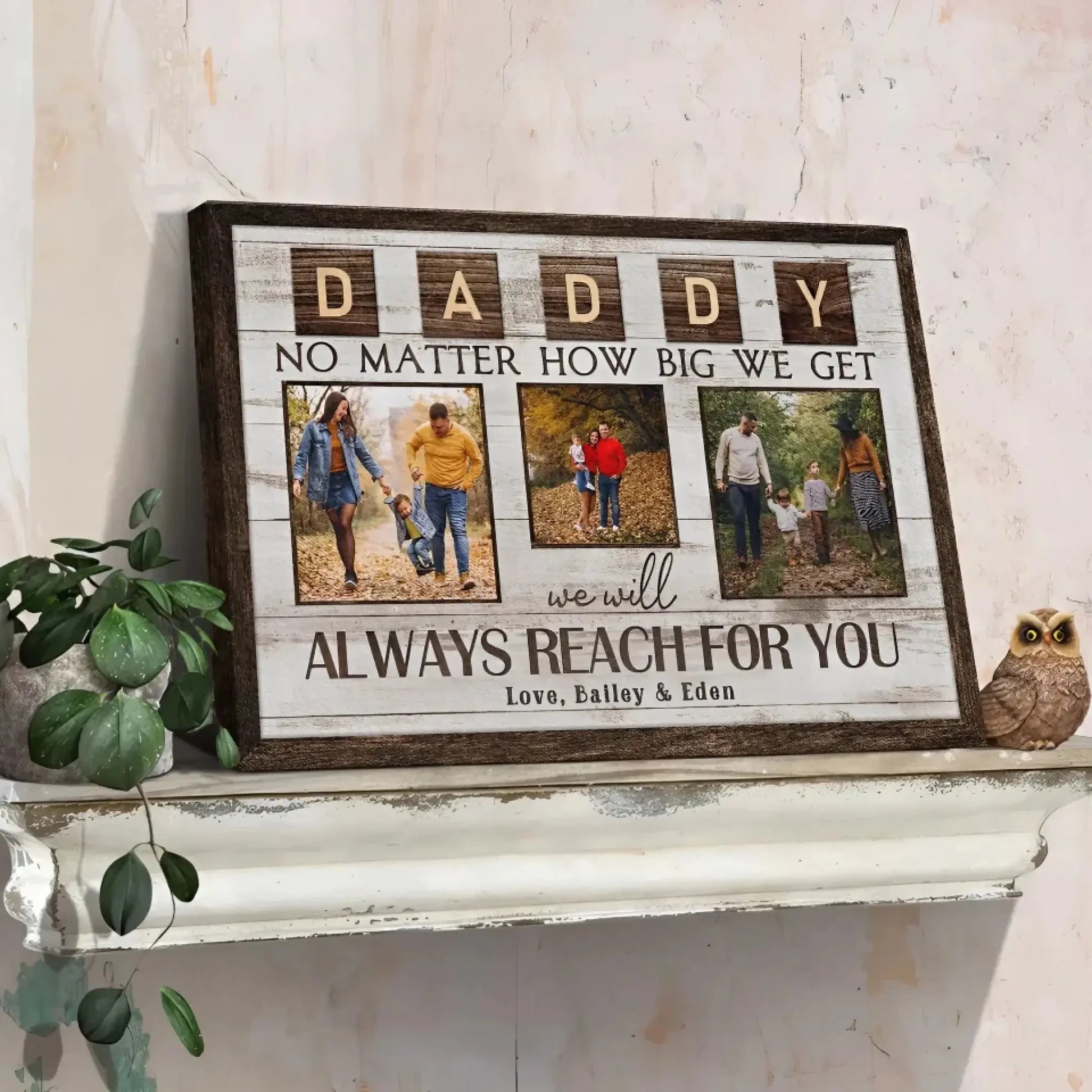 "Always Reach for You" Personalized Poster/Canvas Print - Custom Photo Gift for Dad & Grandpa  Ezcustomize
