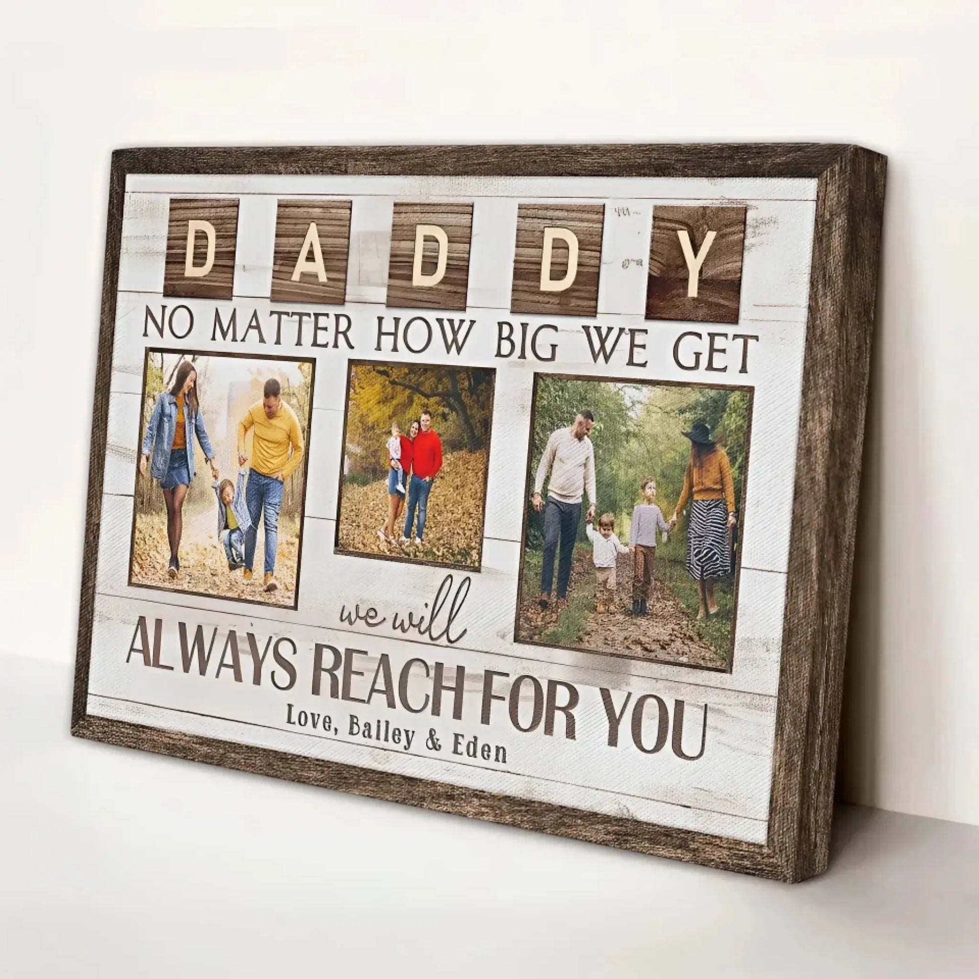 "Always Reach for You" Personalized Poster/Canvas Print - Custom Photo Gift for Dad & Grandpa  Ezcustomize