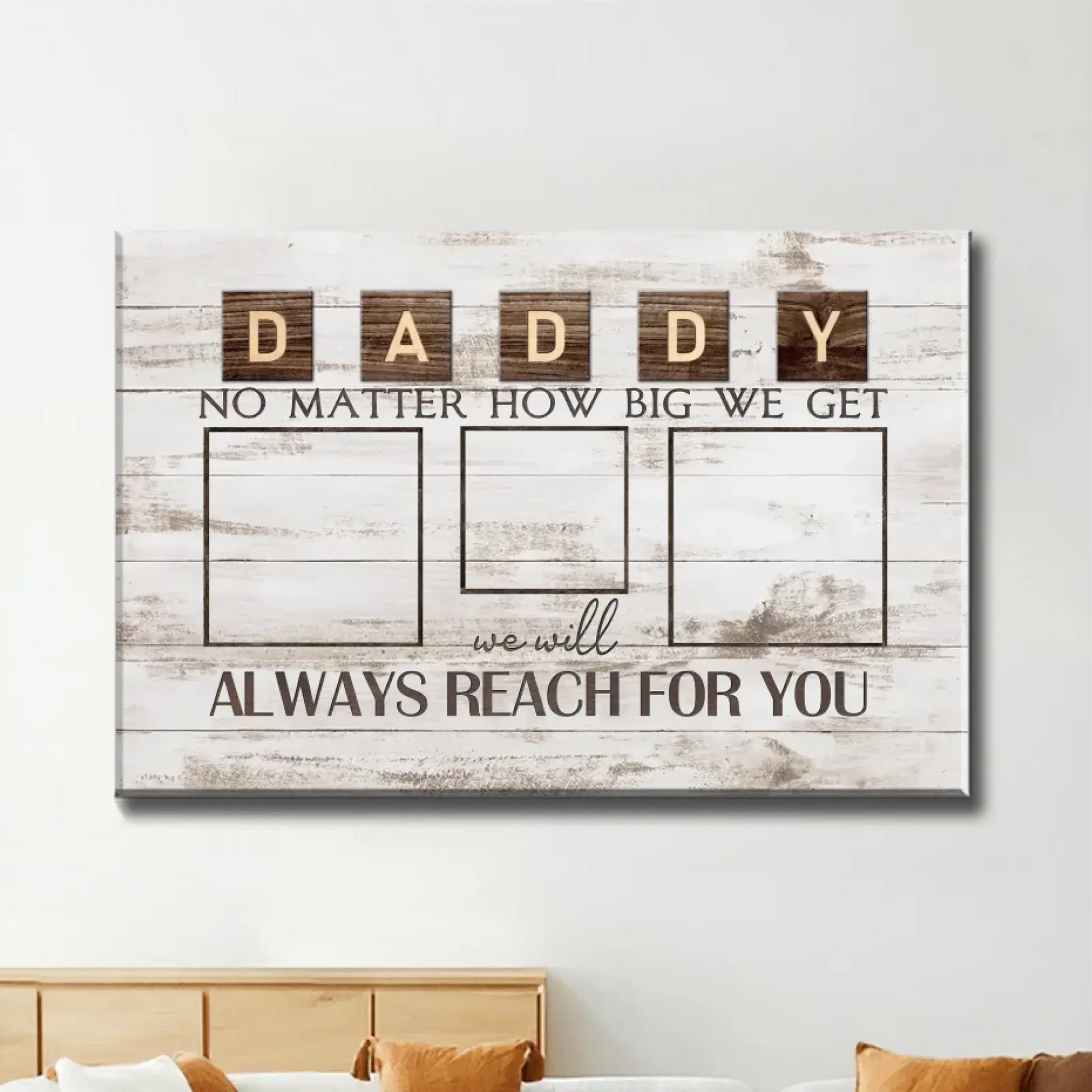 "Always Reach for You" Personalized Poster/Canvas Print - Custom Photo Gift for Dad & Grandpa  Ezcustomize