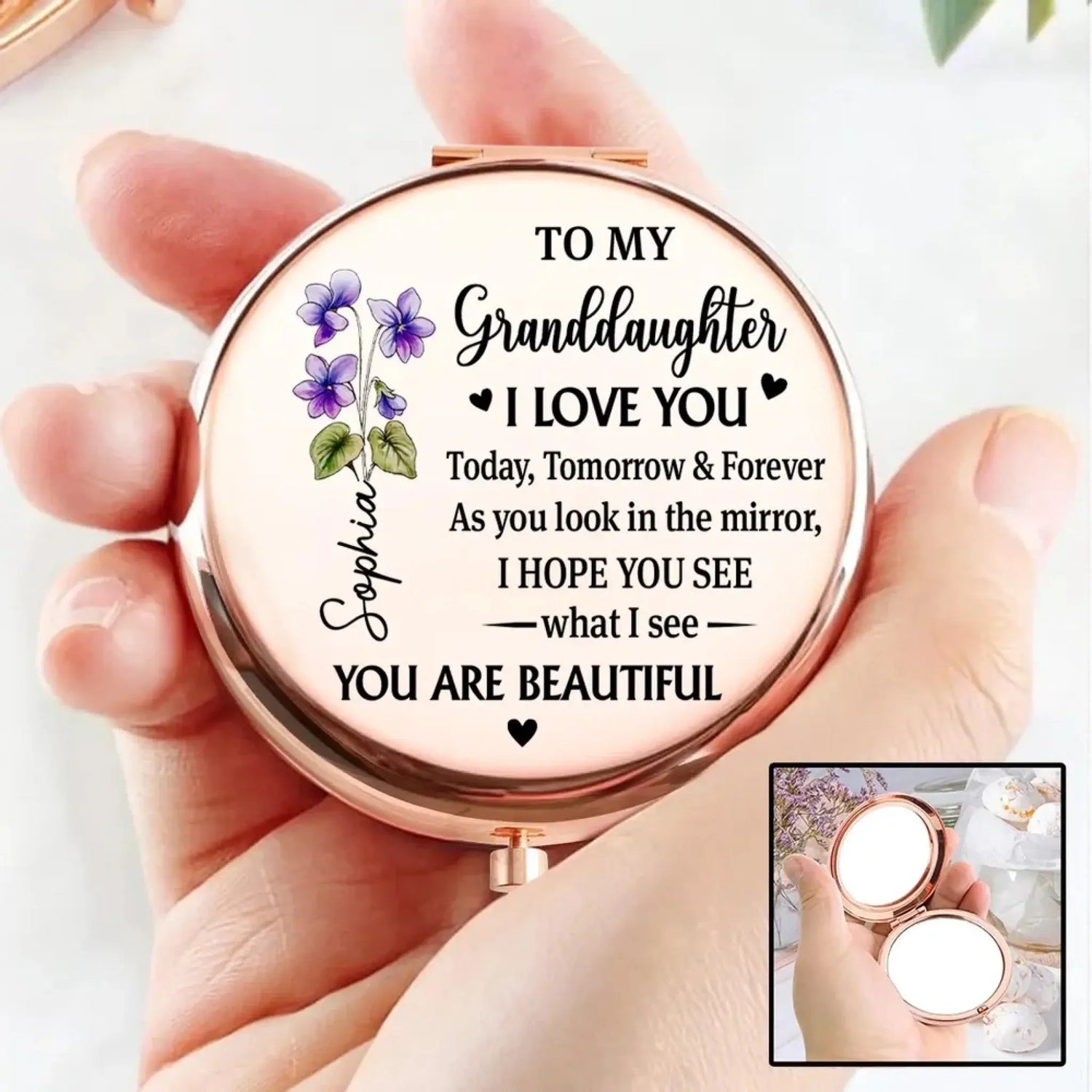 Always Remember How Special You Are – Personalized Custom Compact Mirror – Inspirational Birthday, Graduation & Encouragement Gift for Her  Ezcustomize