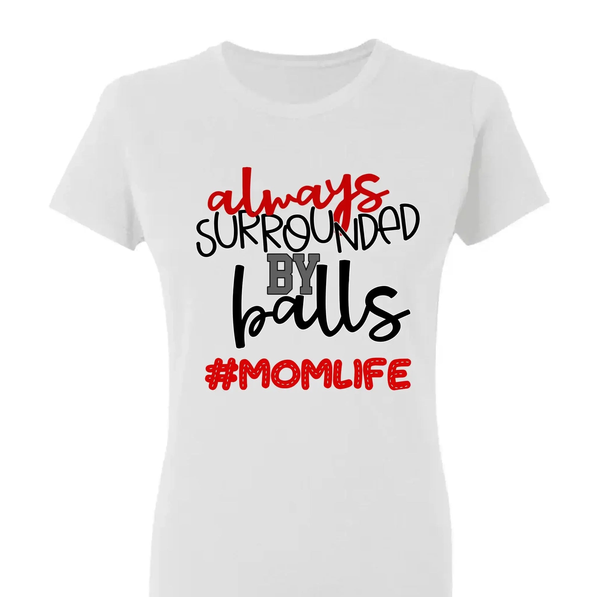 Always Surrounded by Balls Shirt – Personalized T-Shirt – Funny Custom Gift for Grandma, Mom, Wife, or Sports-Loving Grandparent  Ezcustomize