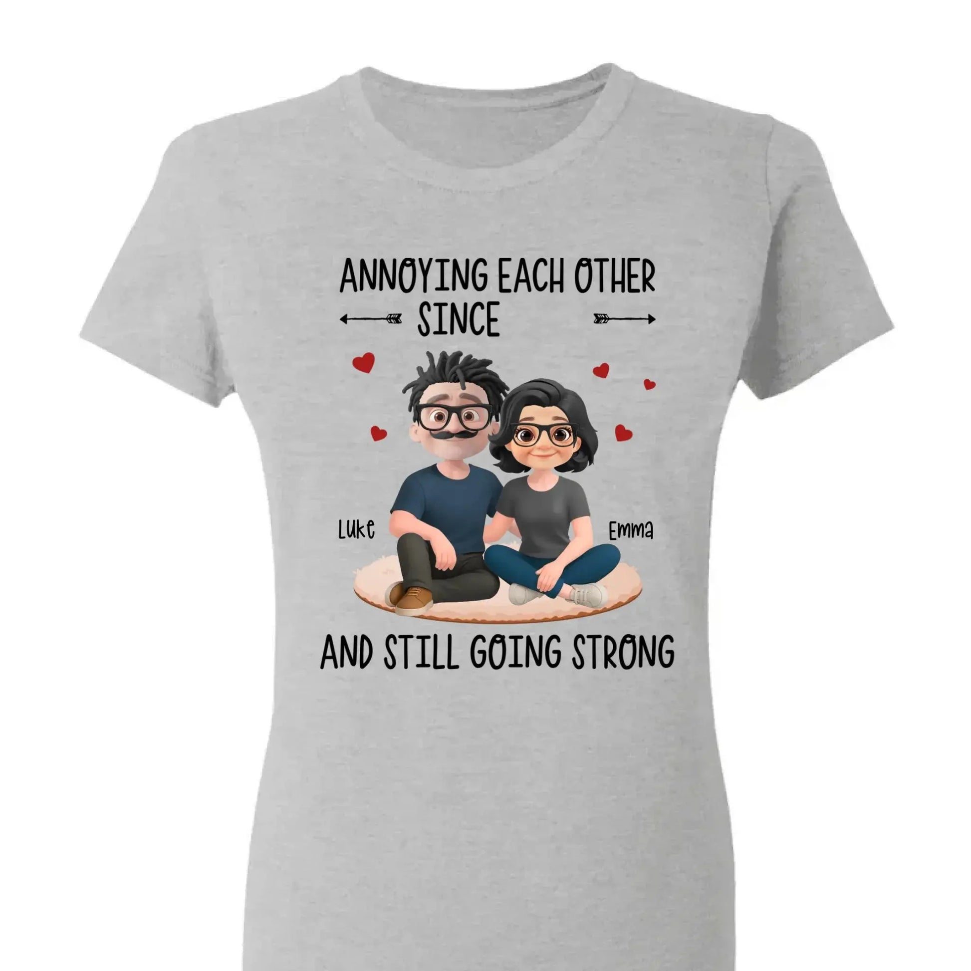 Annoying Each Other Since Funny Couple New Version – Personalized Couple Shirt Tee – Humorous Anniversary & Valentine’s Day Gift for Him and Her  Ezcustomize