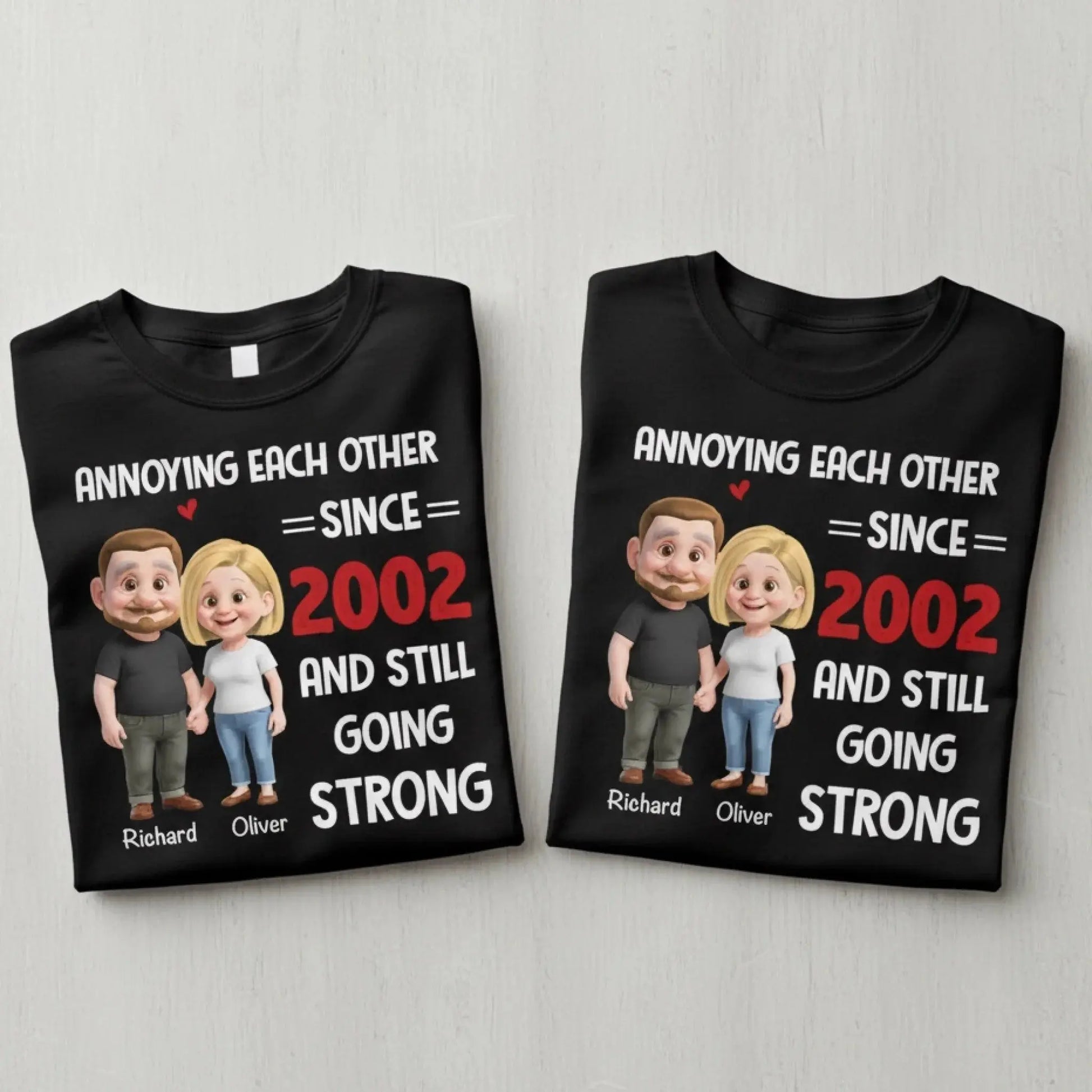 Annoying Each Other Since – Personalized Custom Couple Shirt – Funny Anniversary & Valentine’s Day Gift for Husband, Wife, Girlfriend, Boyfriend  Ezcustomize