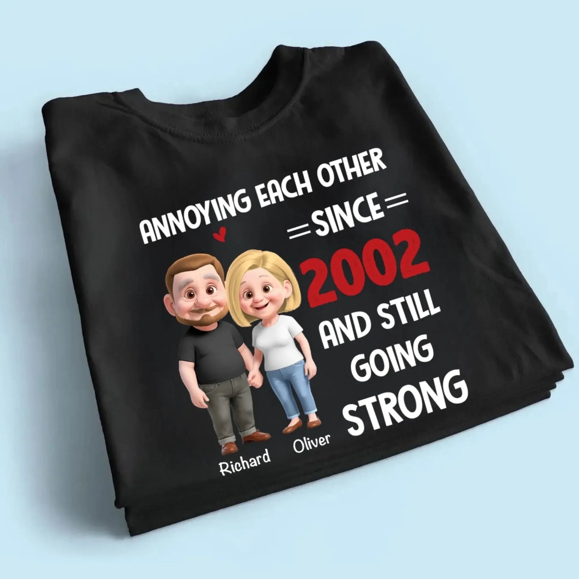 Annoying Each Other Since – Personalized Custom Couple Shirt – Funny Anniversary & Valentine’s Day Gift for Husband, Wife, Girlfriend, Boyfriend  Ezcustomize