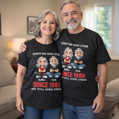 Annoying Each Other Since & Still Going Strong - Personalized Couple Matching Shirts  Ezcustomize