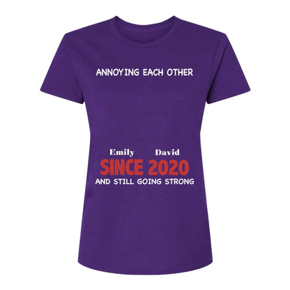 Annoying Each Other Since & Still Going Strong - Personalized Couple Matching Shirts  Ezcustomize