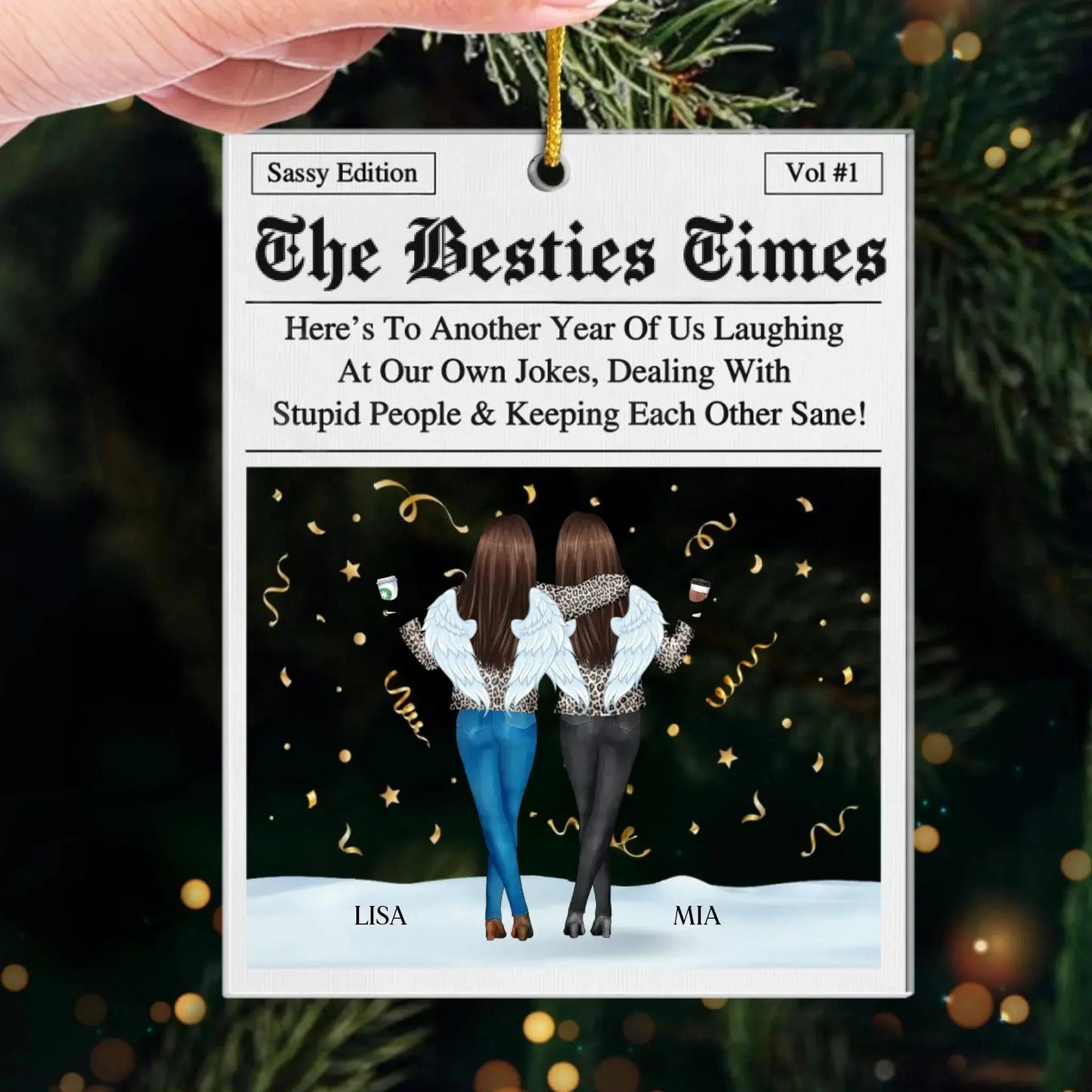 Another Year, Same Crazy Us – Custom Acrylic Ornament – Personalized Christmas or Birthday Gift for Best Friends, Sisters & BFFs  Ezcustomize