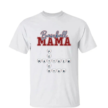 Baseball Crossword Puzzle Name Art – Personalized Shirt for Mama, Mom & Grandma – Custom Gift for Proud Sports Fans  Ezcustomize
