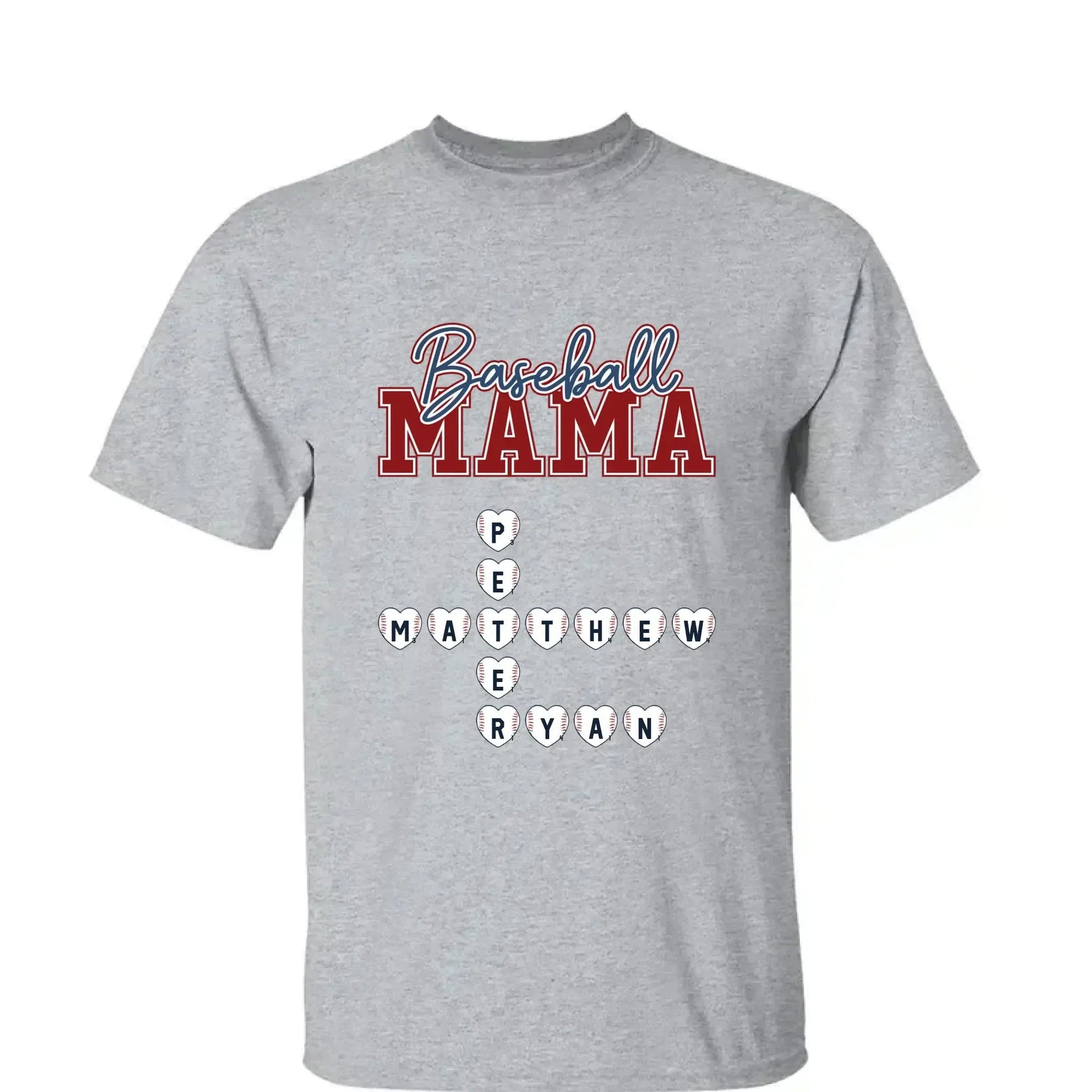 Baseball Crossword Puzzle Name Art – Personalized Shirt for Mama, Mom & Grandma – Custom Gift for Proud Sports Fans  Ezcustomize