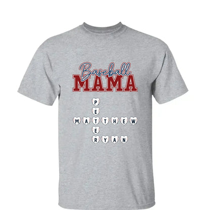 Baseball Crossword Puzzle Name Art – Personalized Shirt for Mama, Mom & Grandma – Custom Gift for Proud Sports Fans  Ezcustomize