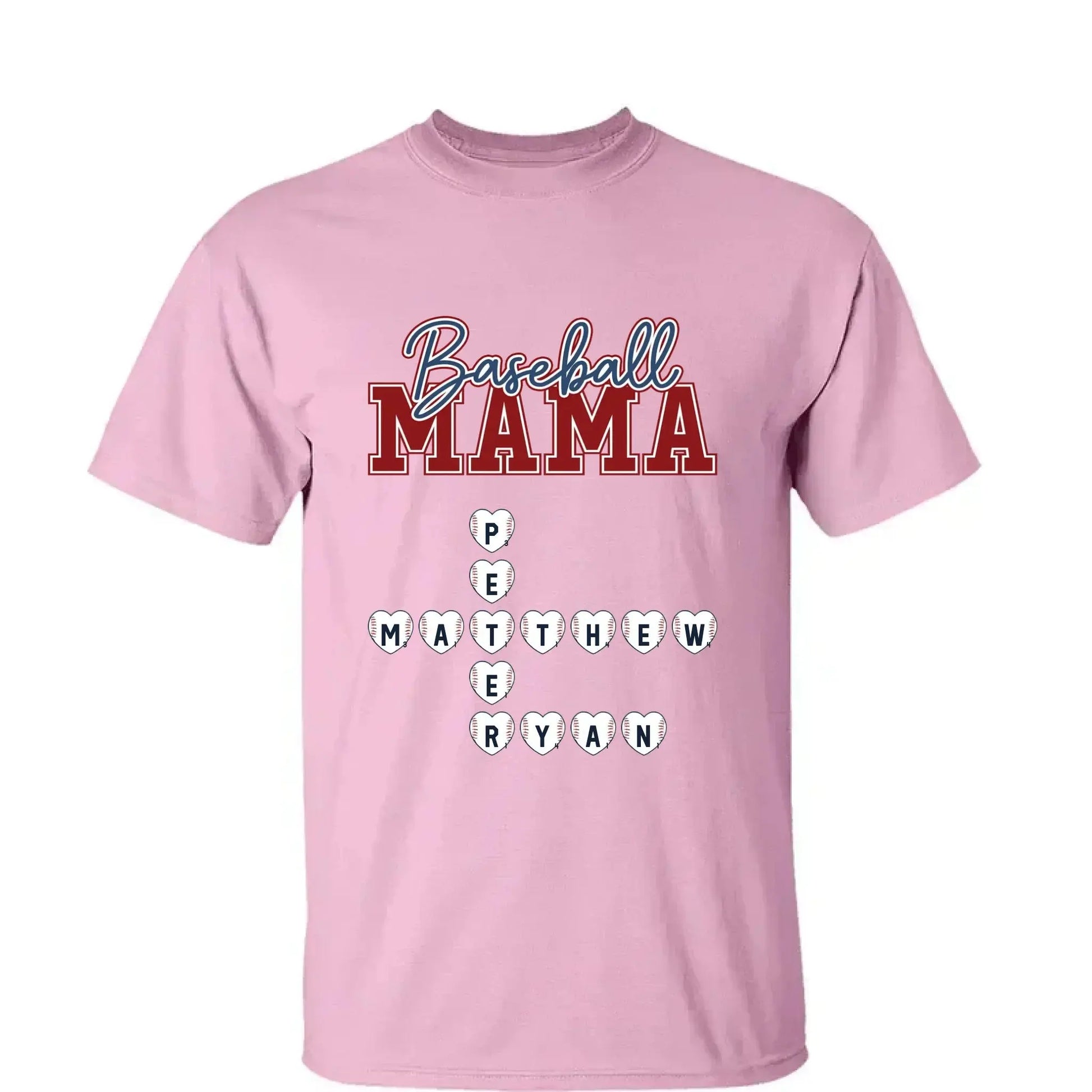 Baseball Crossword Puzzle Name Art – Personalized Shirt for Mama, Mom & Grandma – Custom Gift for Proud Sports Fans  Ezcustomize