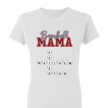 Baseball Crossword Puzzle Name Art – Personalized Shirt for Mama, Mom & Grandma – Custom Gift for Proud Sports Fans  Ezcustomize