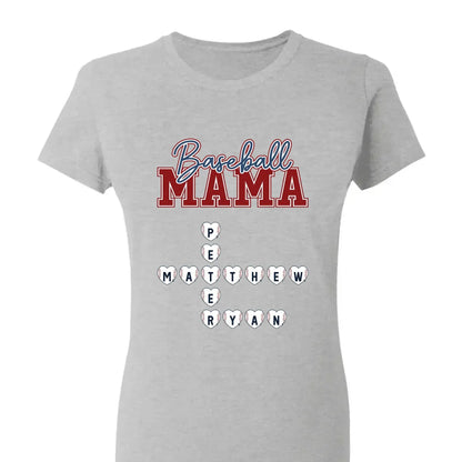 Baseball Crossword Puzzle Name Art – Personalized Shirt for Mama, Mom & Grandma – Custom Gift for Proud Sports Fans  Ezcustomize