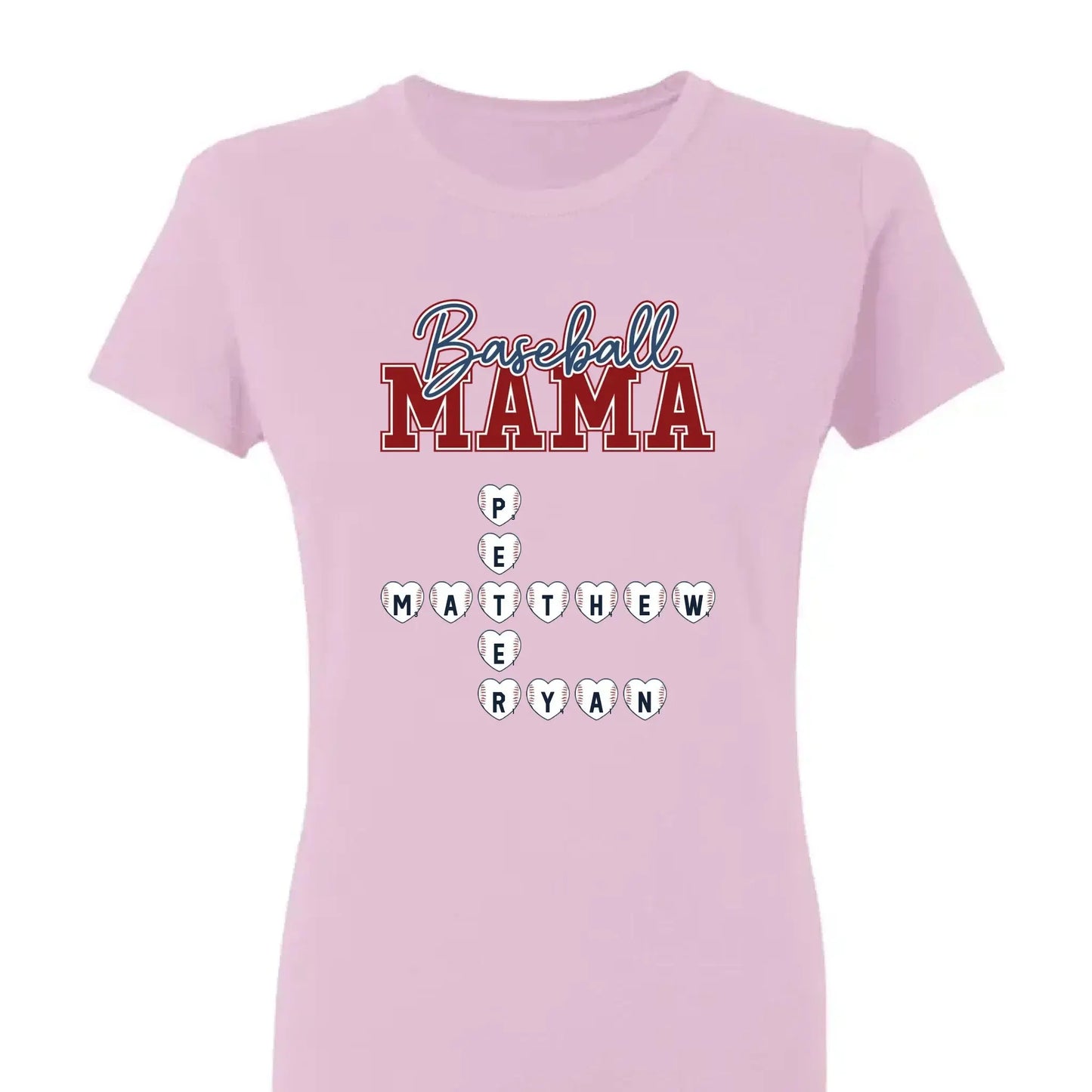 Baseball Crossword Puzzle Name Art – Personalized Shirt for Mama, Mom & Grandma – Custom Gift for Proud Sports Fans  Ezcustomize