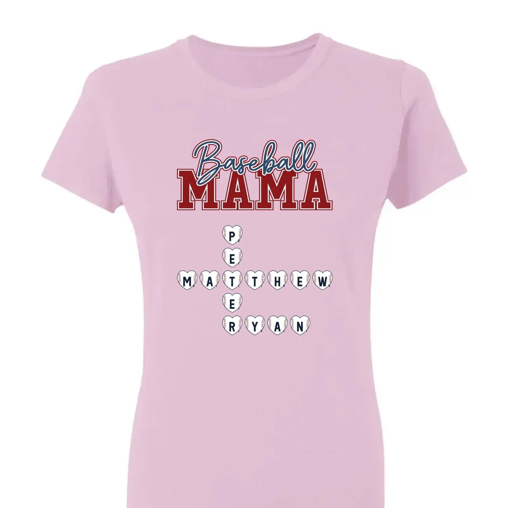 Baseball Crossword Puzzle Name Art – Personalized Shirt for Mama, Mom & Grandma – Custom Gift for Proud Sports Fans  Ezcustomize