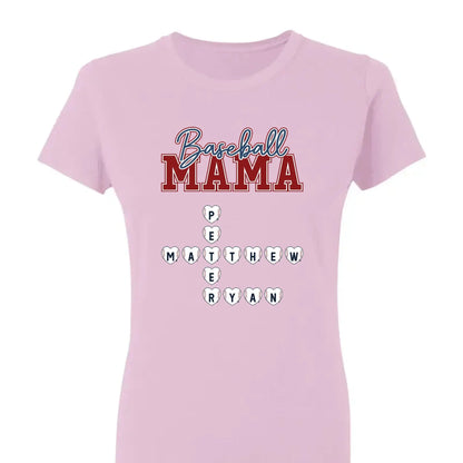 Baseball Crossword Puzzle Name Art – Personalized Shirt for Mama, Mom & Grandma – Custom Gift for Proud Sports Fans  Ezcustomize