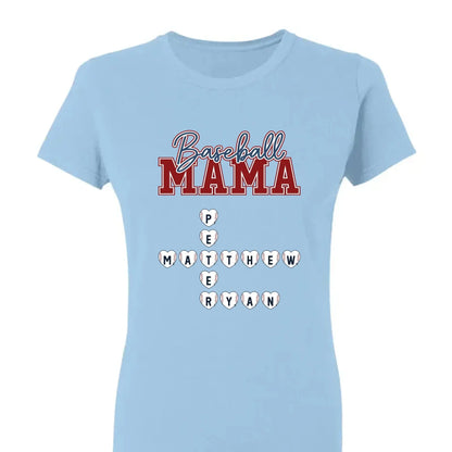 Baseball Crossword Puzzle Name Art – Personalized Shirt for Mama, Mom & Grandma – Custom Gift for Proud Sports Fans  Ezcustomize