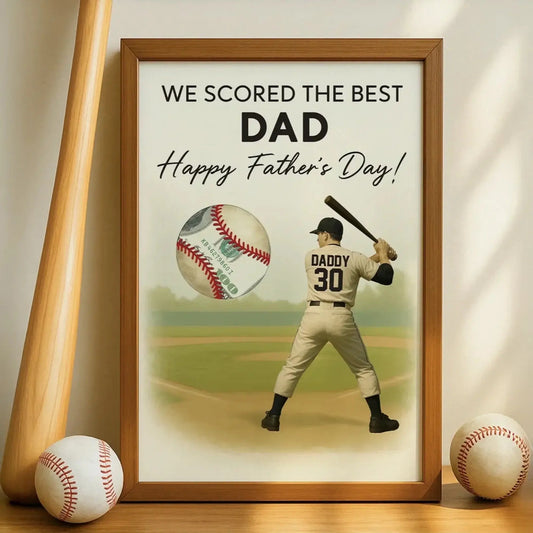 Baseball Dad Father’s Day Poster – Personalized Money Gift Print – Custom Gift for Dad or Husband Who Loves Baseball  Ezcustomize