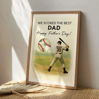 Baseball Dad Father’s Day Poster – Personalized Money Gift Print – Custom Gift for Dad or Husband Who Loves Baseball  Ezcustomize