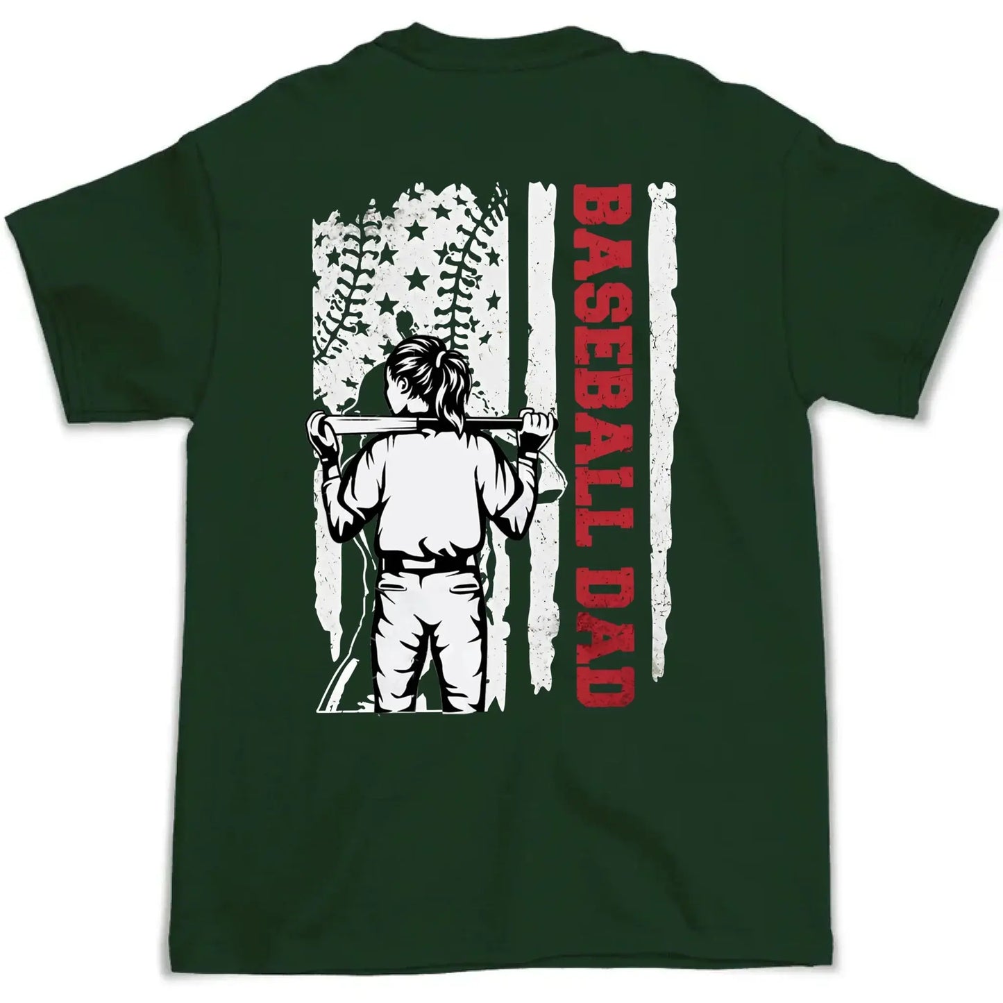 Baseball Dad & Grandpa Shirt – Personalized T-Shirt with Custom Name & Number – Father’s Day Gift with American Flag Design  Ezcustomize