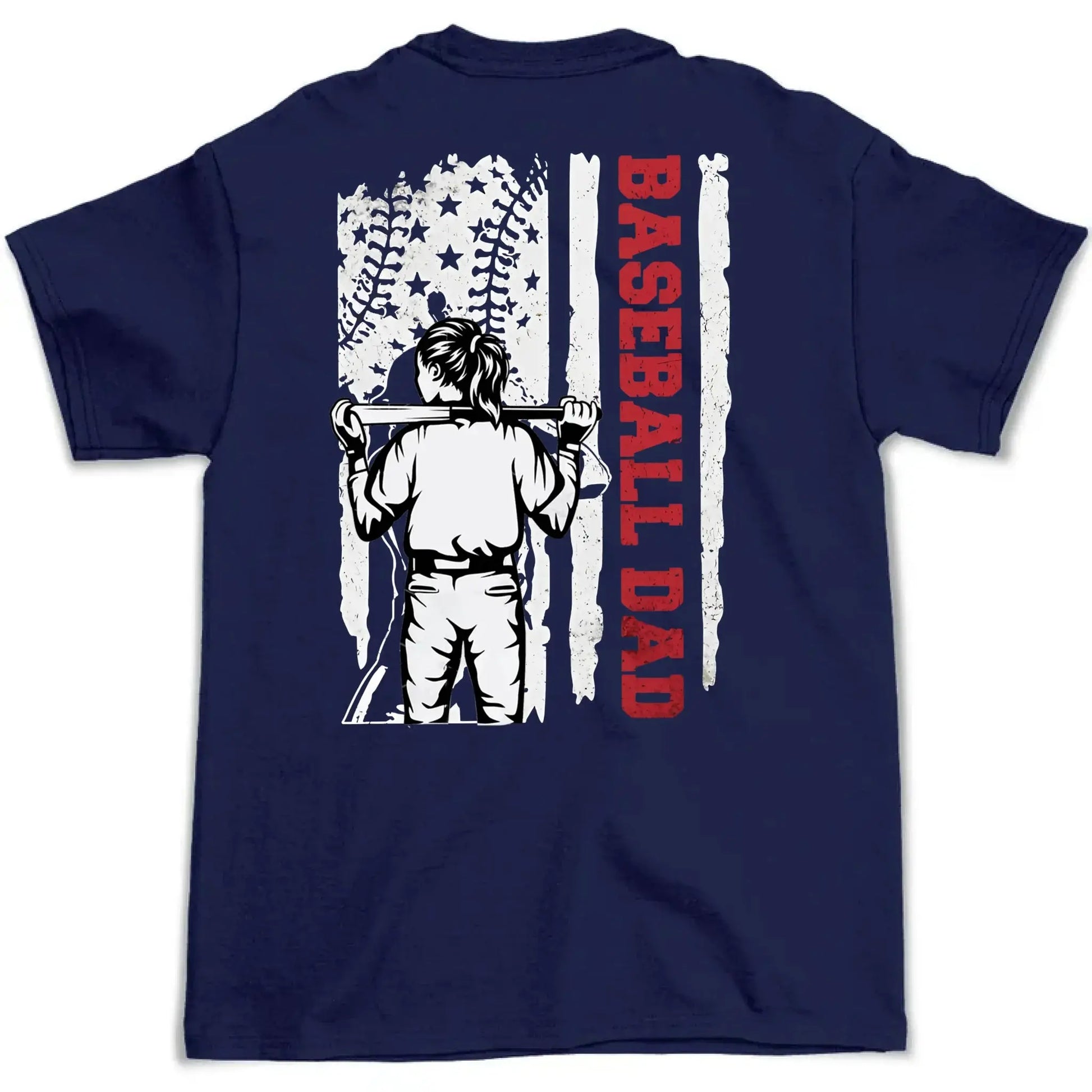Baseball Dad & Grandpa Shirt – Personalized T-Shirt with Custom Name & Number – Father’s Day Gift with American Flag Design  Ezcustomize