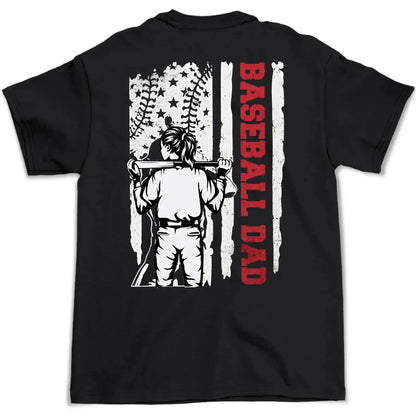 Baseball Dad & Grandpa Shirt – Personalized T-Shirt with Custom Name & Number – Father’s Day Gift with American Flag Design  Ezcustomize