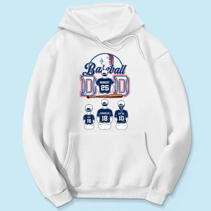 Baseball Dad & Kids Retro Shirt – Personalized T-Shirt – Custom Father’s Day Gift for Proud Baseball Dads  Ezcustomize
