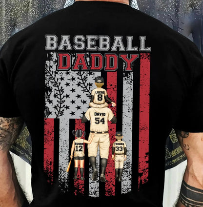 Baseball Dad, Brother, Grandpa with Patriotic Design – Personalized T-Shirt – Custom Gift for Sports-Loving Family Members  Ezcustomize