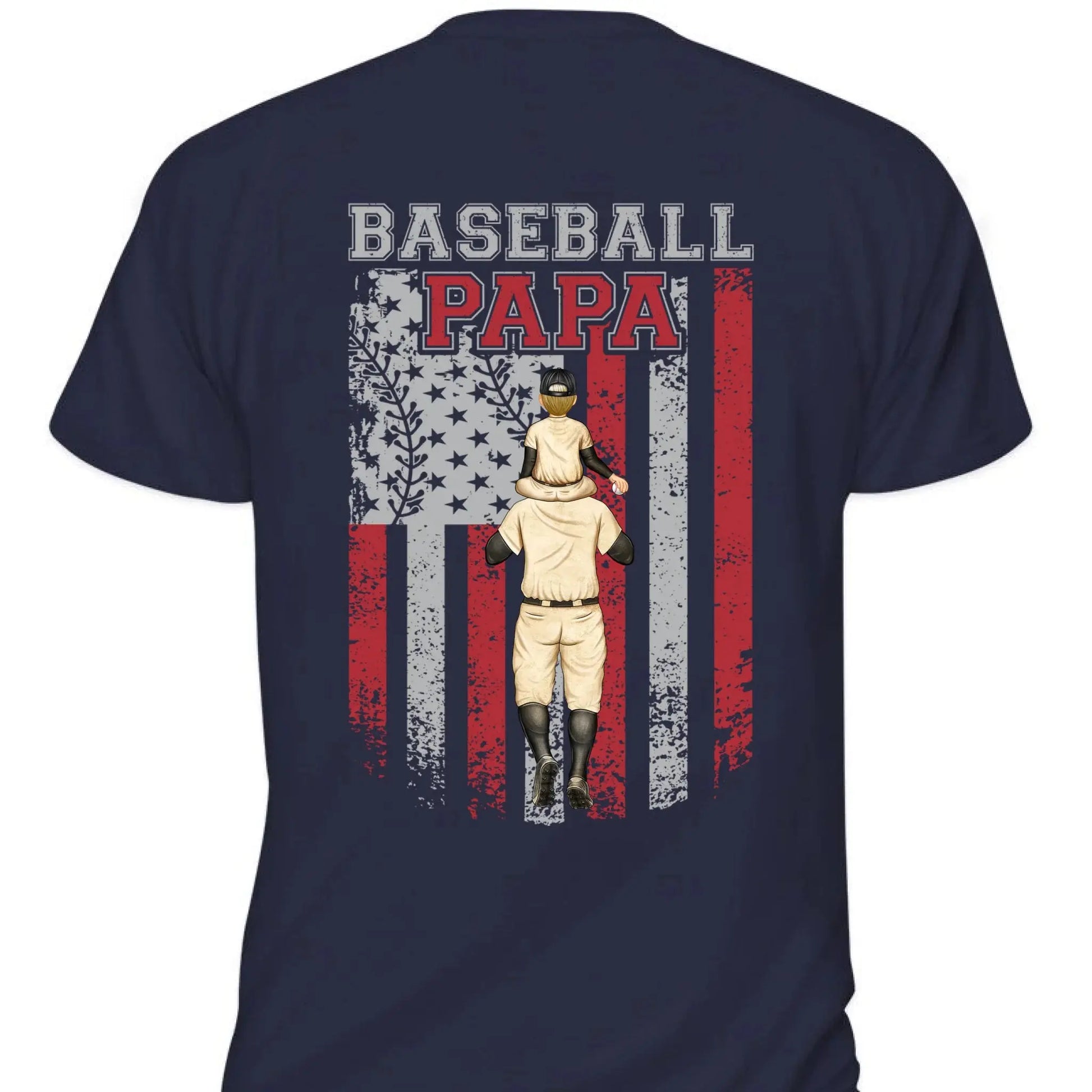 Baseball Dad, Brother, Grandpa with Patriotic Design – Personalized T-Shirt – Custom Gift for Sports-Loving Family Members  Ezcustomize