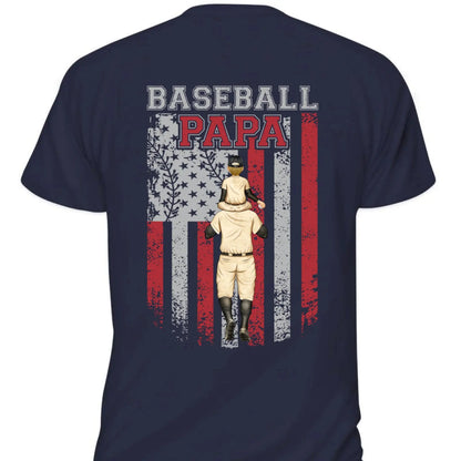 Baseball Dad, Brother, Grandpa with Patriotic Design – Personalized T-Shirt – Custom Gift for Sports-Loving Family Members  Ezcustomize