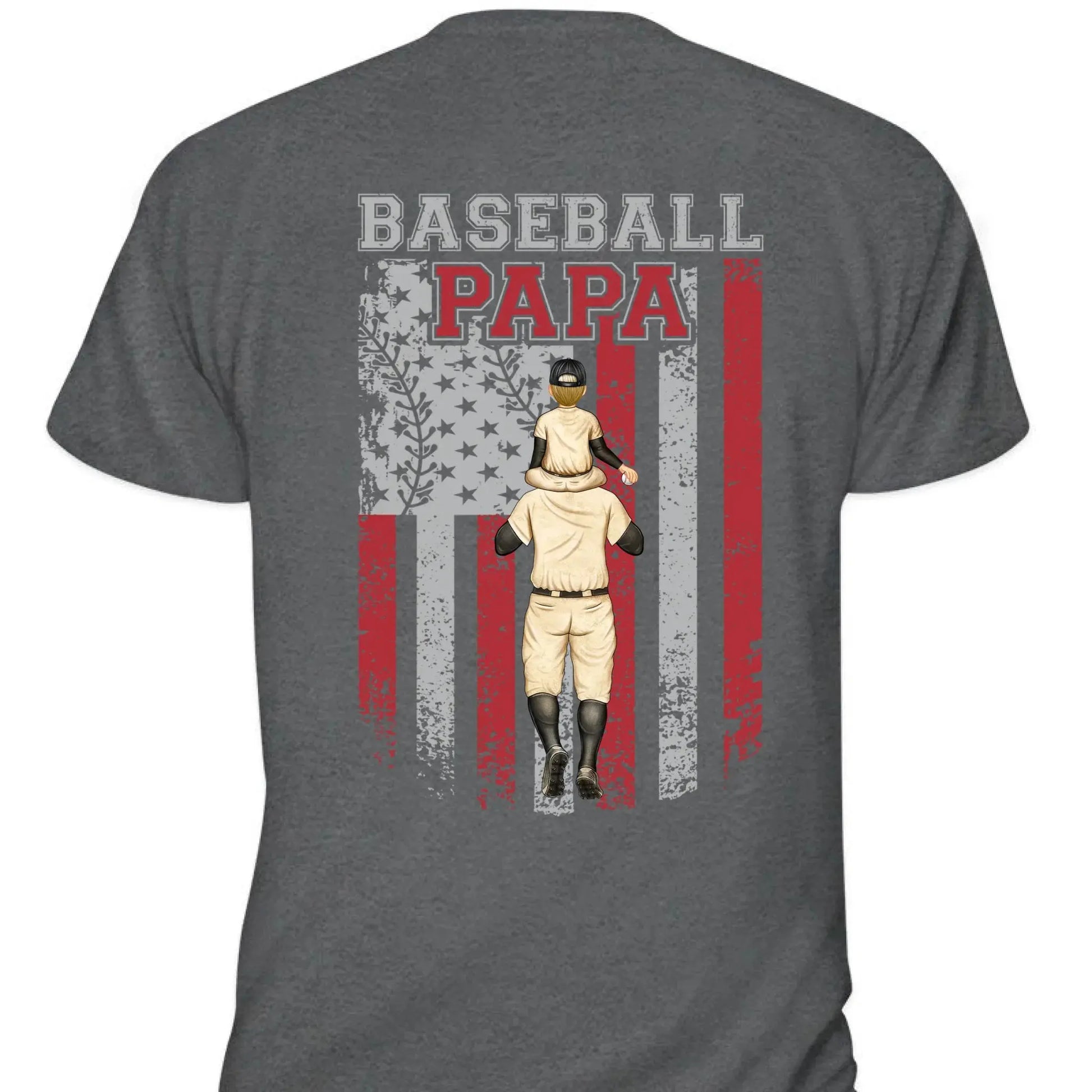 Baseball Dad, Brother, Grandpa with Patriotic Design – Personalized T-Shirt – Custom Gift for Sports-Loving Family Members  Ezcustomize
