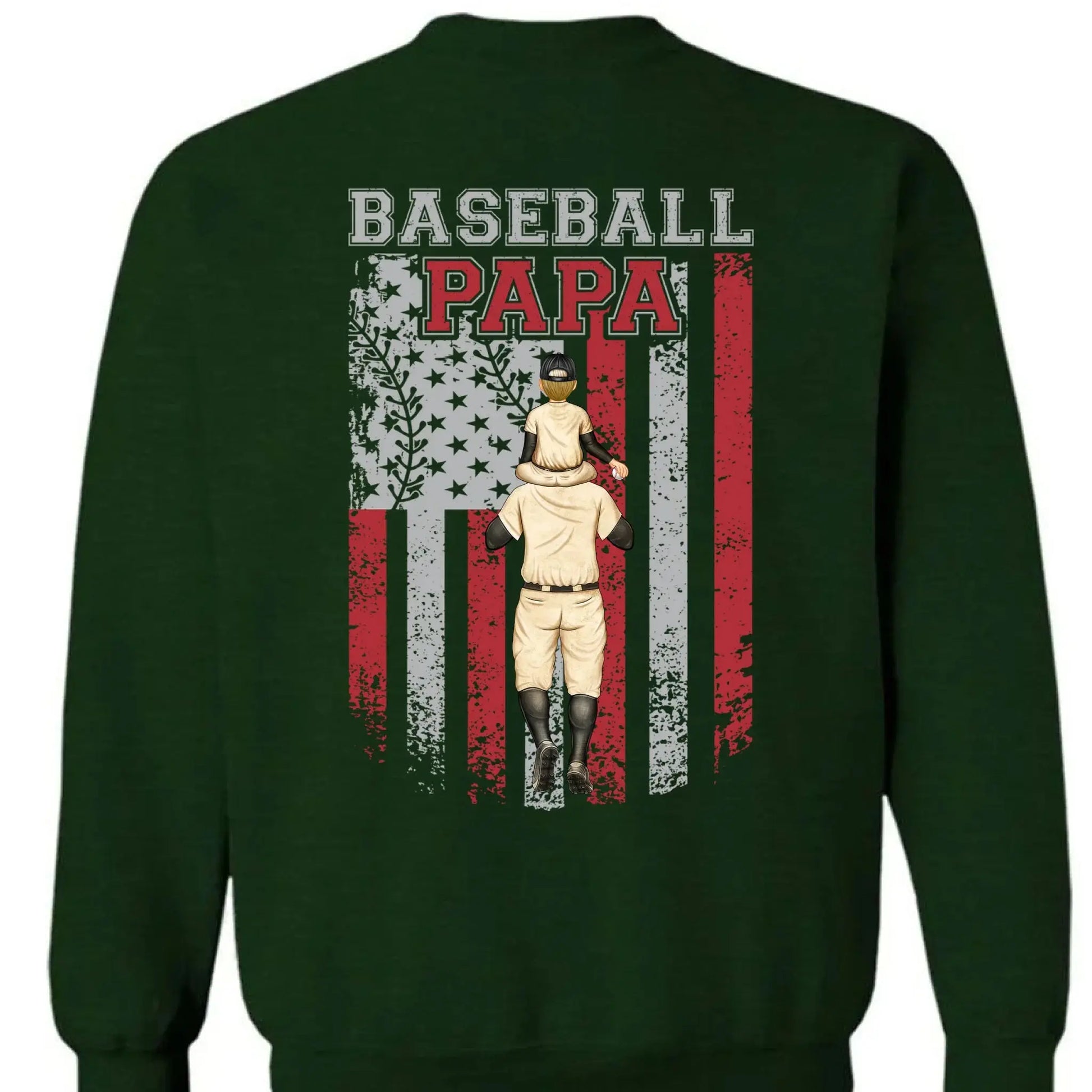 Baseball Dad, Brother, Grandpa with Patriotic Design – Personalized T-Shirt – Custom Gift for Sports-Loving Family Members  Ezcustomize