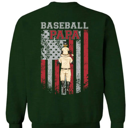 Baseball Dad, Brother, Grandpa with Patriotic Design – Personalized T-Shirt – Custom Gift for Sports-Loving Family Members  Ezcustomize