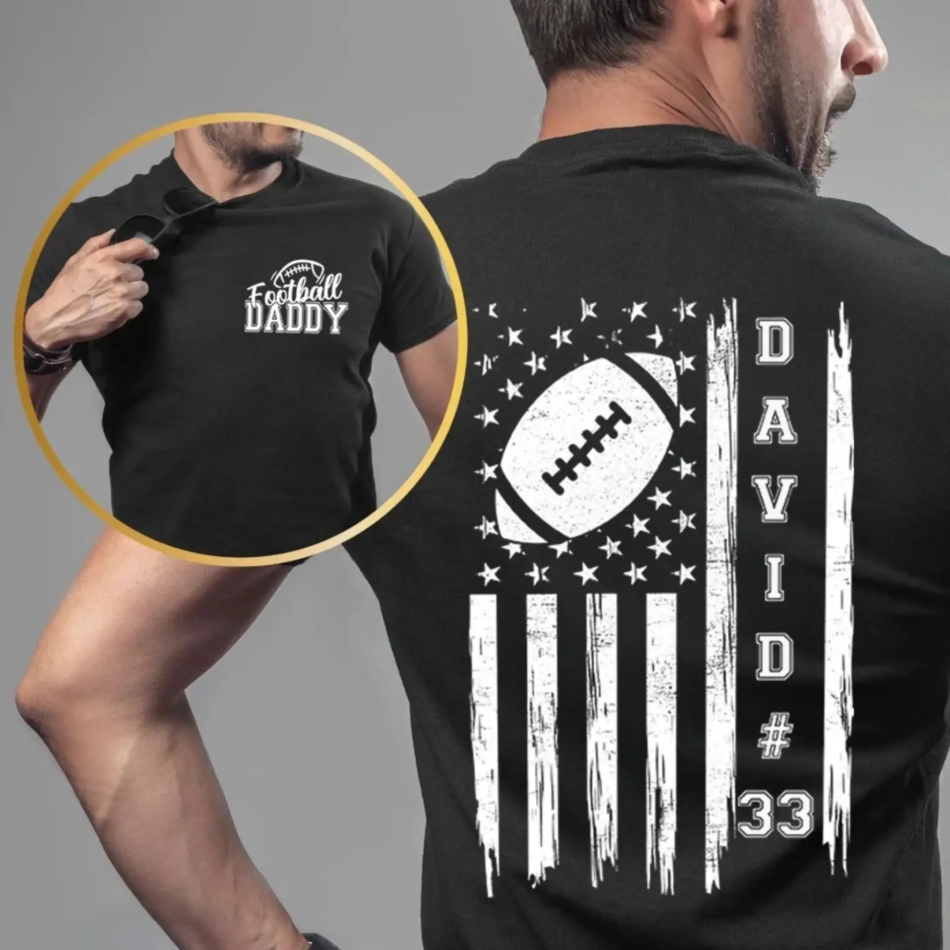 Baseball/Football/Basketball Dad or Grandpa Shirt – Personalized 2-Sided Print T-Shirt – Custom Sports Gift for Father’s Day  Ezcustomize