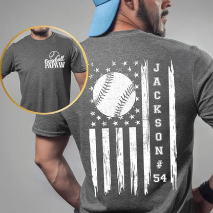 Baseball/Football/Basketball Dad or Grandpa Shirt – Personalized 2-Sided Print T-Shirt – Custom Sports Gift for Father’s Day  Ezcustomize