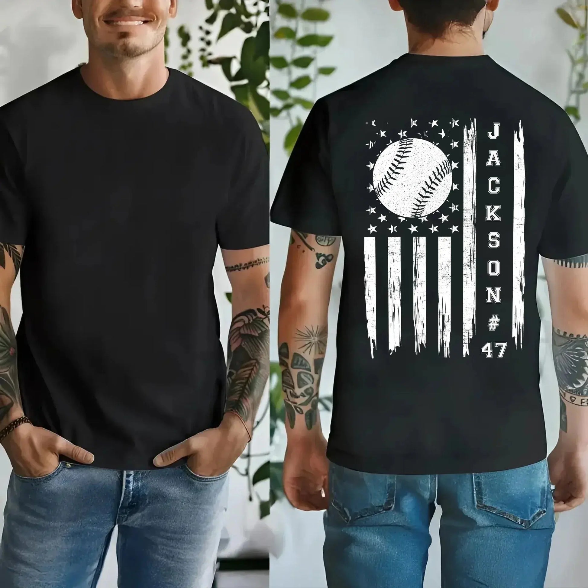 Baseball/Football/Basketball Dad or Grandpa Shirt – Personalized 2-Sided Print T-Shirt – Custom Sports Gift for Father’s Day  Ezcustomize