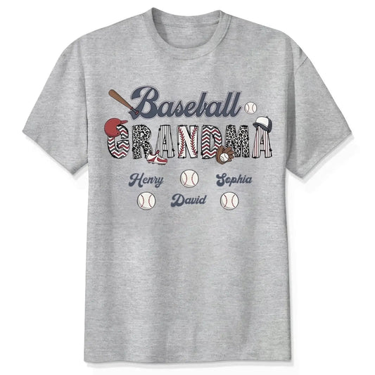 Baseball Grandma Custom Kid Names - Personalized Shirt/Hoodie - Gift for, Grandma, Mom, Gigi, Sports Lovers, Proud Baseball Moms  Ezcustomize