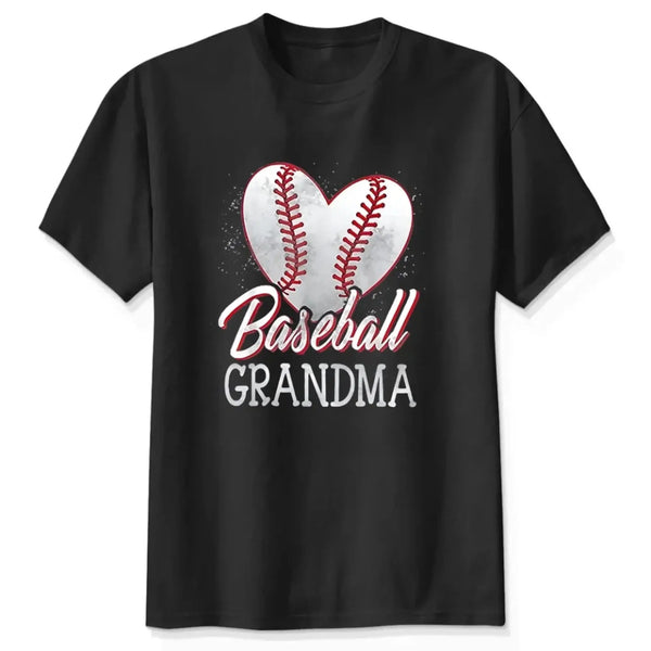 Baseball Grandma Heart Shirt – Personalized T-Shirt – Custom Gift for Proud Sports Grandmas with Kids’ Names